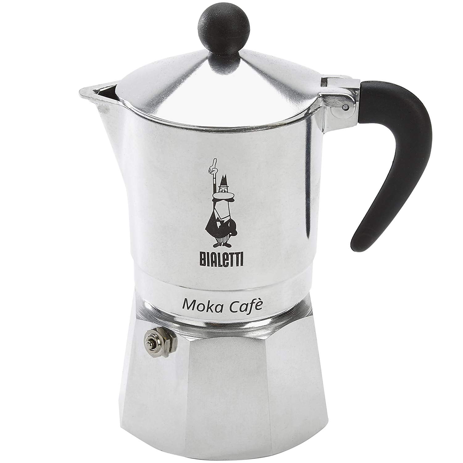 Bialetti, Moka Café, 3 Cup Stove Top Espresso Coffee Maker, Silver