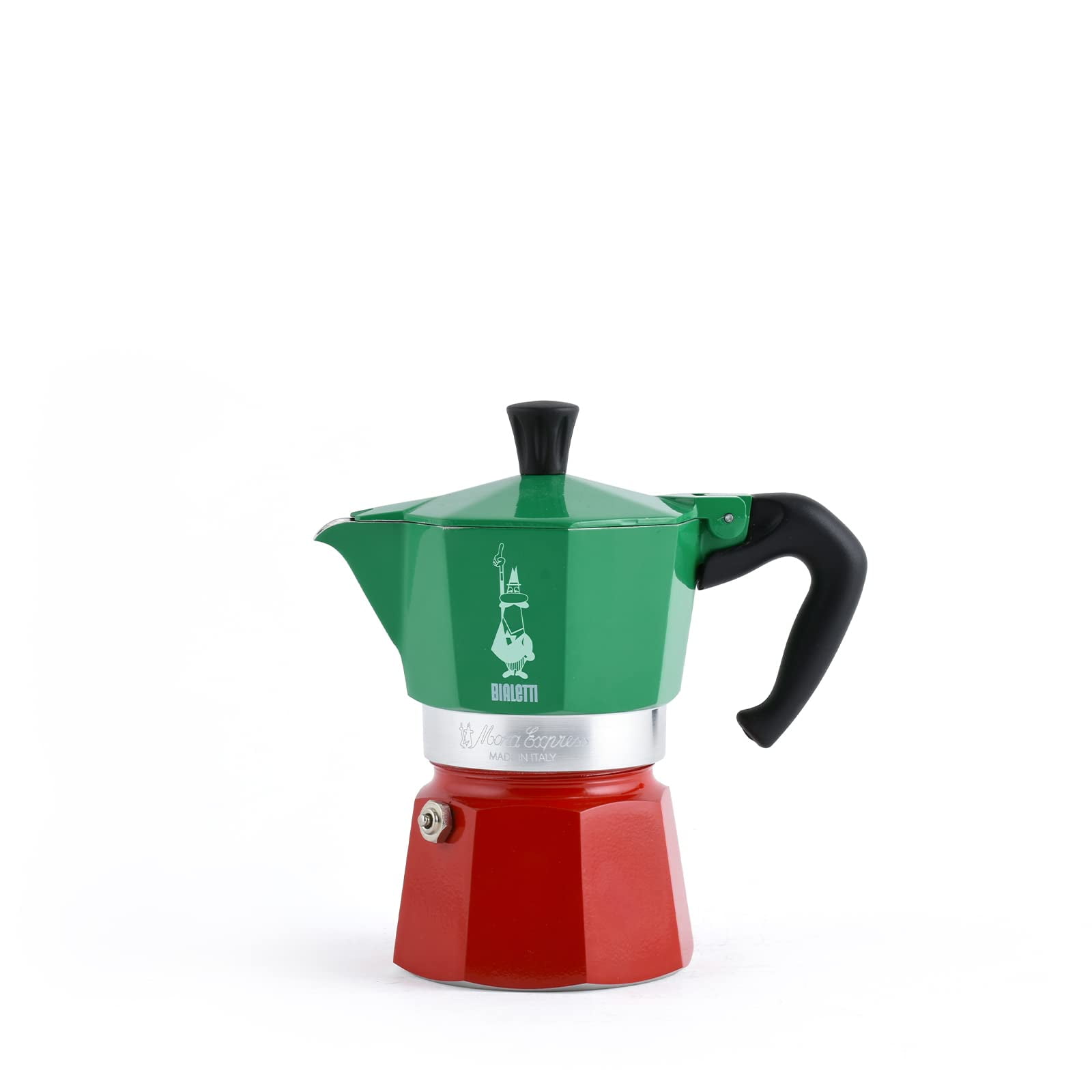 Bialetti Italia Collection Tricolore Aluminum 6-Cup Moka Pot