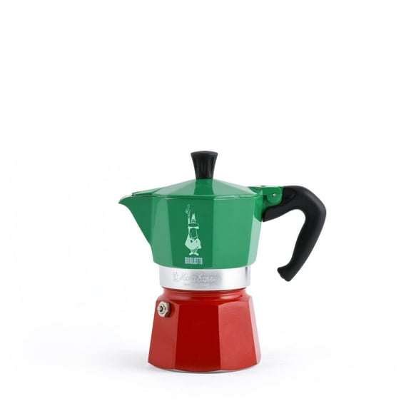 Bialetti Moka Express Tricolore (Italia Collection), Moka Pot, Coffee Maker, 6-Cup, Aluminum