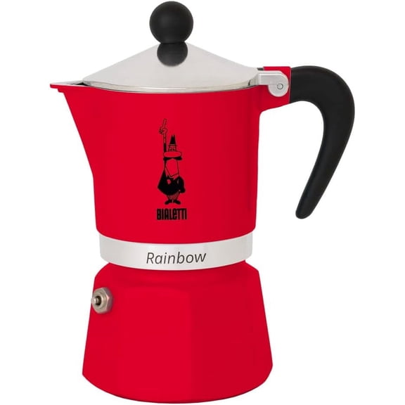 Bialetti Rainbow Red 6 Cup Stovetop Espresso Maker