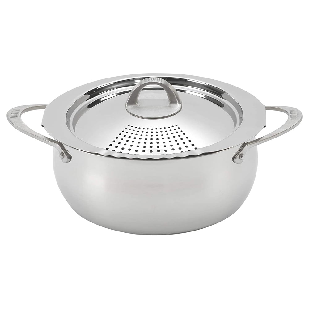 Bialetti Oval 6 Quart Multi-Pot with Strainer Lid, whole pasta, corn,  lobster, Stainless Steel