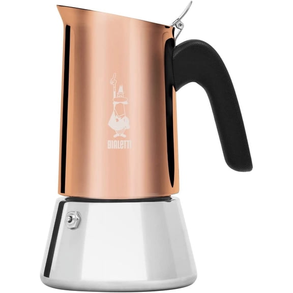 Bialetti - New Venus Induction, Stovetop Coffee Maker, Suitable for all Types of Hobs, 18/10 Steel, 4 Cups (5.7 Oz), Aluminum, Copper,Silver 4 Silver Coffee Maker