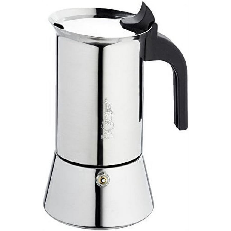 Bialetti Venus - Stove Top Espresso Maker - Stainless Steel with Black  Insulated Handle - 6 Cups 