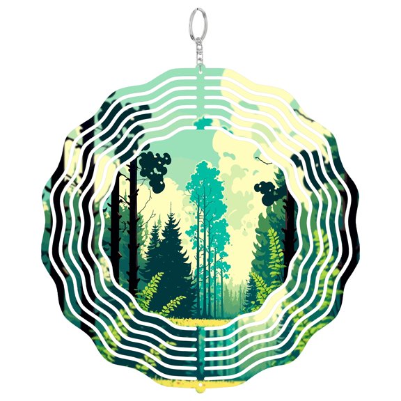 Bialowieza Forest Poland Bison 3D Wind Spinner Metal Hanging Decor Outdoor Yard Art Gift For Nature