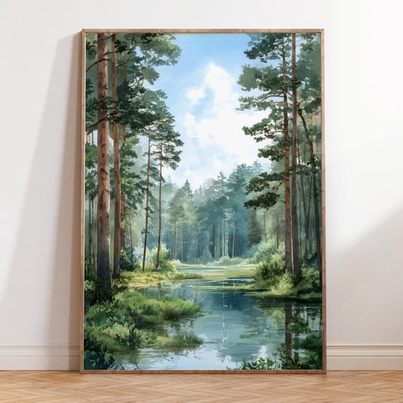 Bialowieza Forest Poland Woodland Scene Nature Wall Art, Unframed Paper Print Size 8x12
