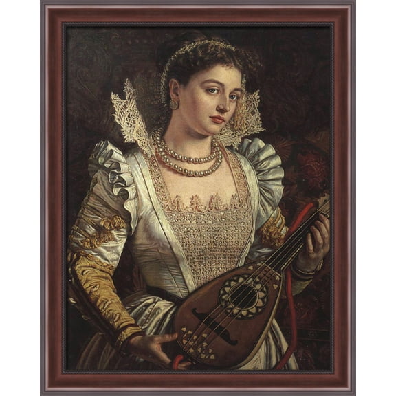 Bianca 28x34 Large Walnut Ornate Wood Framed Canvas Art by William Holman Hunt