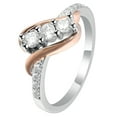 thumbnail image 1 of Bianca 3 stone Engagement Wedding Ring Women Two-tone Ginger Lyne Collection, 1 of 6