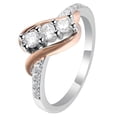 thumbnail image 1 of Bianca 3 stone Engagement Wedding Ring Women Two-tone Ginger Lyne Collection, 1 of 6