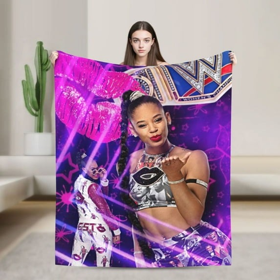 Bianca Belair Blanket, Super Soft Throw Blanket For Wrestling Fans, Cozy Flannel Blankets, Warm Blankets For Couch Sofa Bed, 40"X30"
