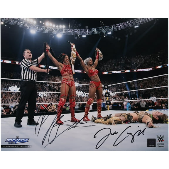 Bianca Belair & Jade Cargill WWE Autographed 16" x 20" 2024 Backlash Raising Titles Photograph - Fanatics Authentic Certified