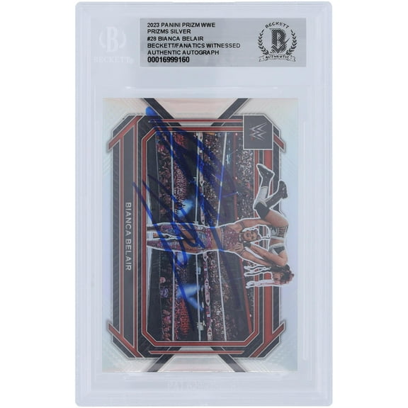 Bianca Belair WWE Autographed 2023 Panini Prizm Silver Prizm #28 Beckett Fanatics Witnessed Authenticated Card - Fanatics Authentic Certified