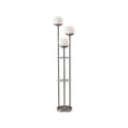 thumbnail image 1 of Adesso Bianca Shelf Floor Lamp, Brushed Steel, White Opal Glass Shade, 1 of 2