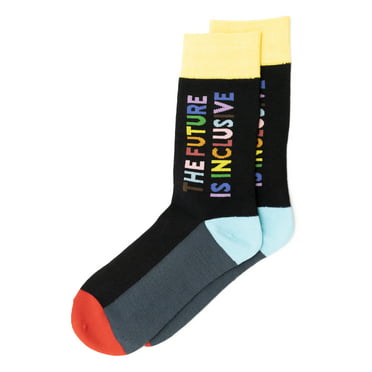 Bianca's Designs Future Is Inclusive Crew Socks, 1 Pair, Black, One Size Fits Most, Unisex