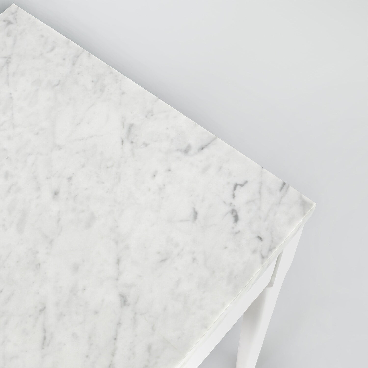 Bianco Alto 18" Square Italian Carrara White Marble Side Table with