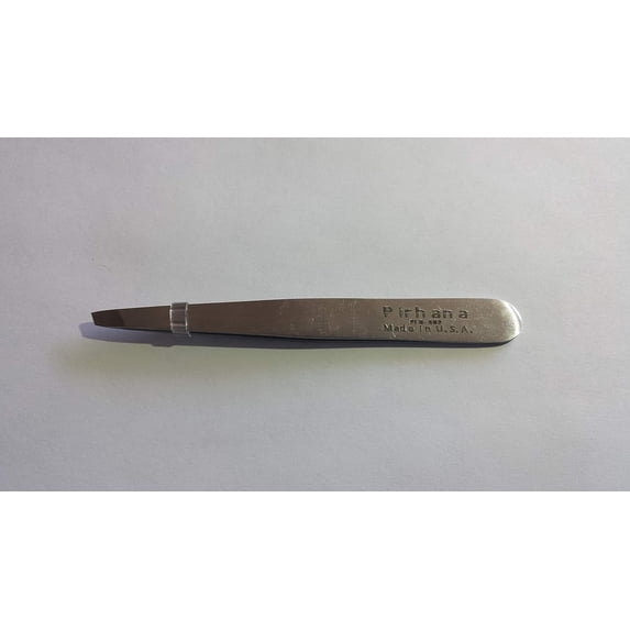 Bianco Brothers Instruments PIR 402 Tweezers for Eyebrows, Stainless Steel Eyebrow Tweezers with Slant Tip