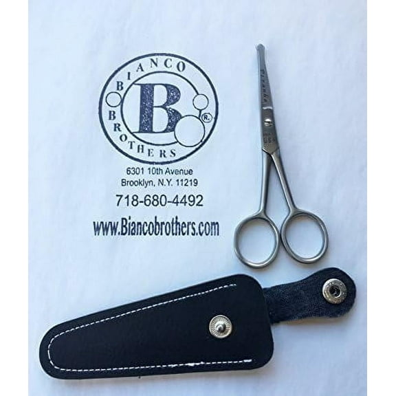 Bianco Brothers Instruments Surgical Grade Stainless Steel Nose Hair Scissor, Nose Grooming Scissor in Real Leather Case