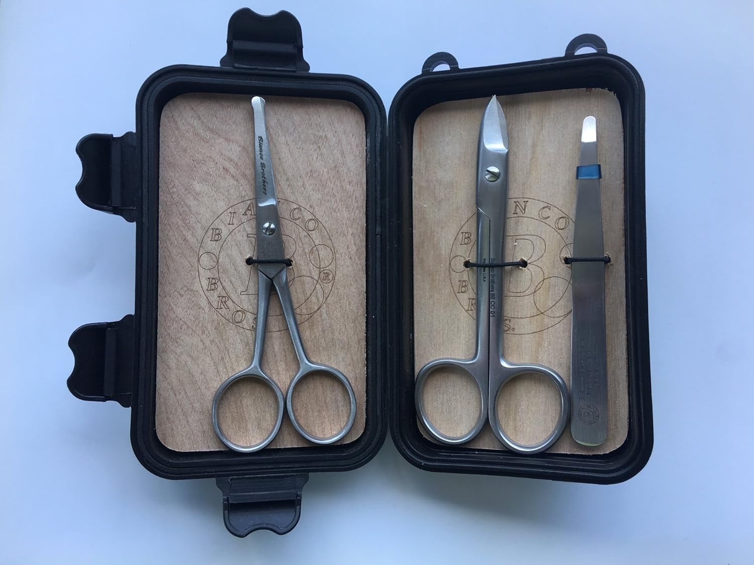 Bianco Brothers Instruments "Tonight's the Night" Grooming Kit for Men, Nose Hair Scissor, Nail Care Scissor, and Round-Tip Tweezer