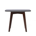 thumbnail image 1 of Bianco Collection Cima 12" x 21" Italian Marble Table in Black and Walnut, 1 of 5