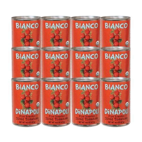 Bianco Dinapoli Organic Fire Roasted Diced Tomatoes, 14.5oz (12pk)