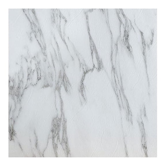Bianco Marble 12' x 12' Peel and Stick Floor Tiles 1-Pack (20 Pieces) Self Adhesive Stone-Look Flooring, Durable 1.2 mm for Kitchen, Dining Room, Bedrooms & Bathrooms