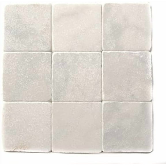 Bianco Venato Marble 4x4 Tumbled Tiles (LOT of 5 SQ. FT.)
