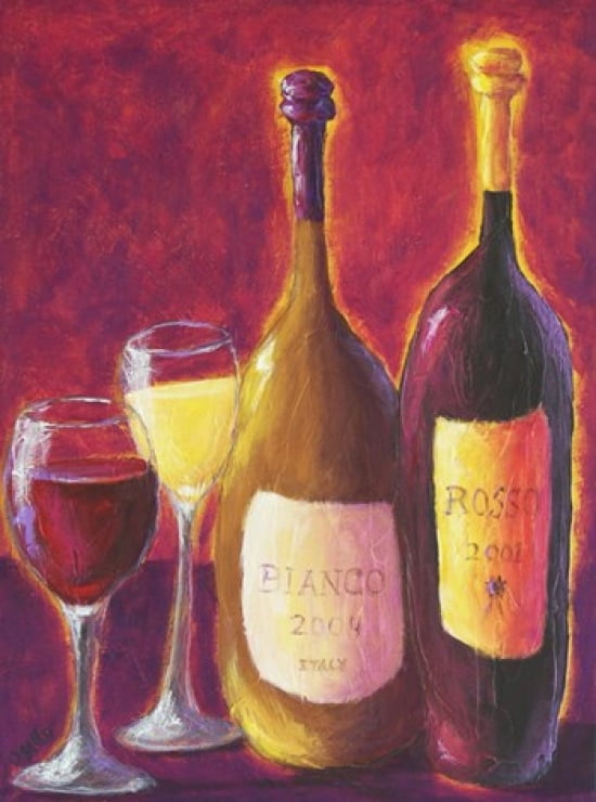 Bianco e Rosso Canvas Art - Debra Ozello (18 x 24)