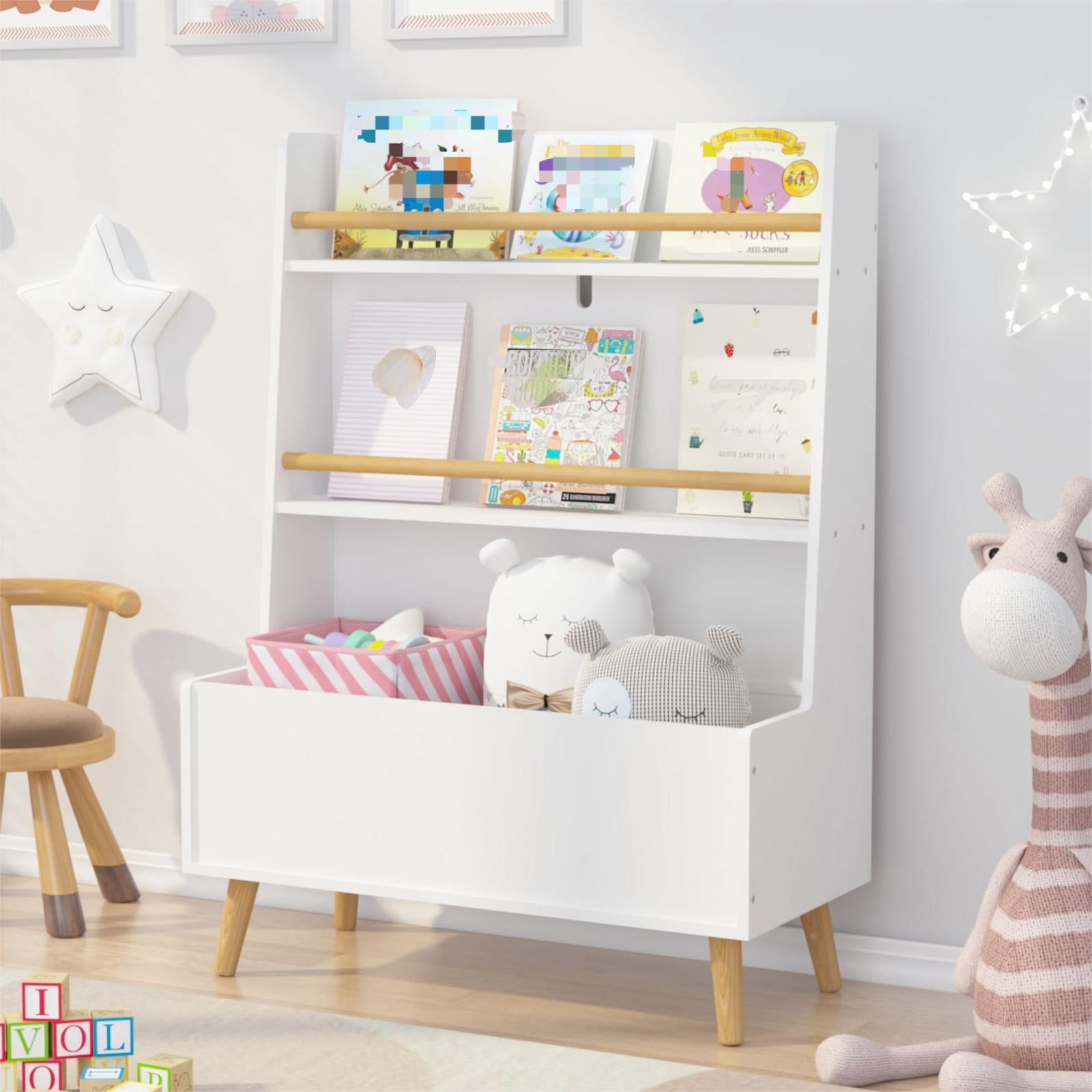 Bookcase Toy Box Bianlte Kids Bookshelf,Toy Storage Cabinet,White Bookcase, Toy Chest ...