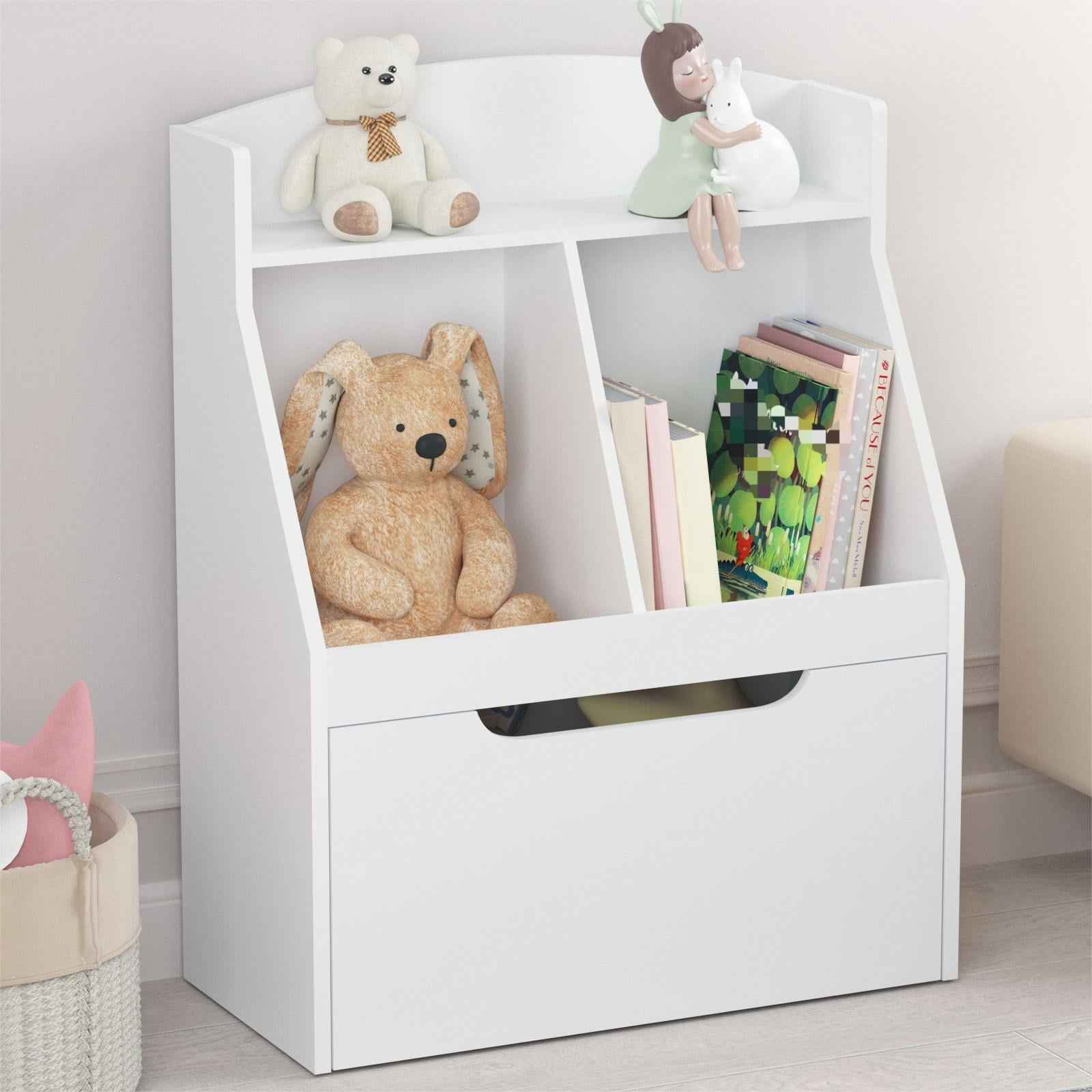 Bianlte Kids Toy Storage Cabinet Wood Toy Organizer Children s White Bookcase Toy Chest for Bedroom Living Room White Walmart Business Supplies