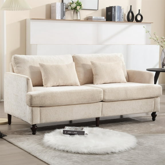 Bianlte Modern Sofa 68" Beige, Chenille