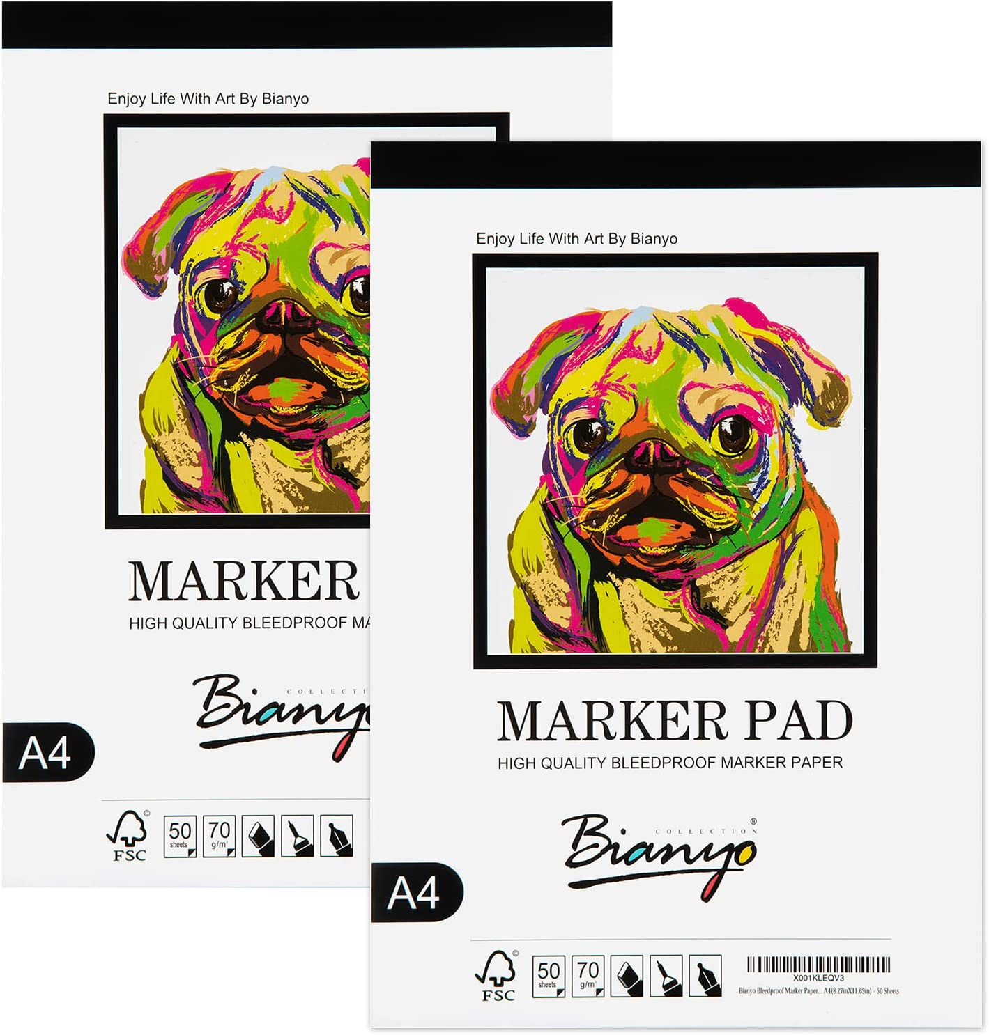 Bianyo Bleedproof Marker Paper Pad, Pack of 2 - image 1 of 6