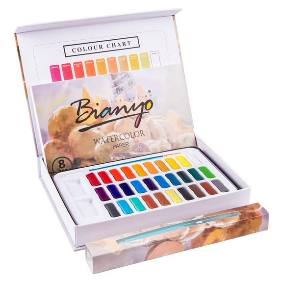 Bianyo Professional Watercolor Set- Art Paint Set with Watercolor Paper, Brush..