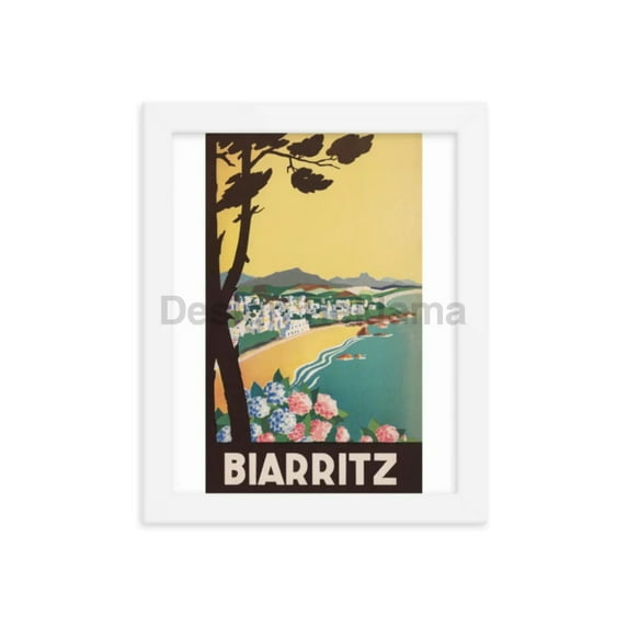 Biarritz, France 1935. Framed Vintage Travel Poster