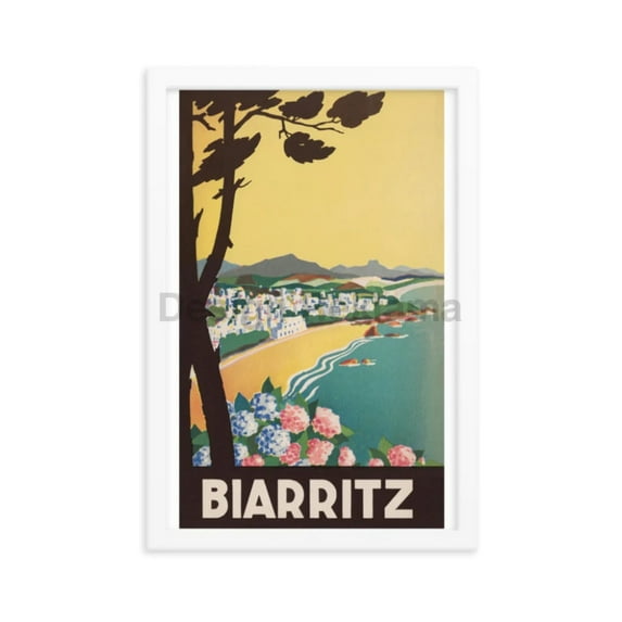Biarritz, France 1935. Framed Vintage Travel Poster
