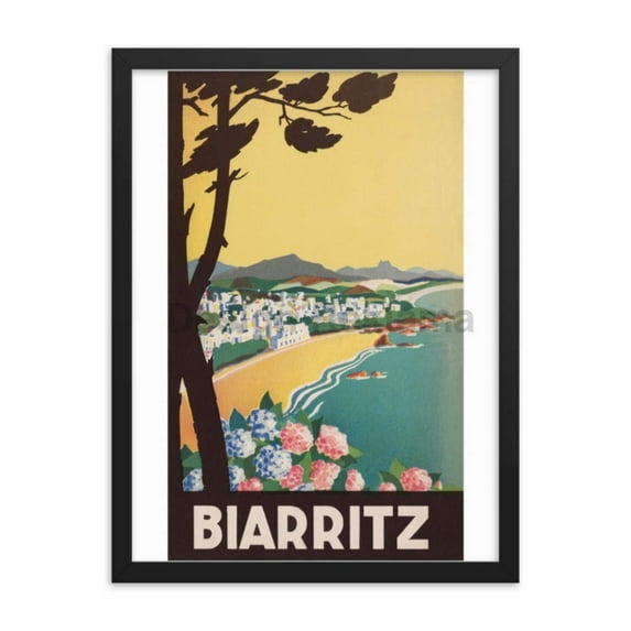 Biarritz, France 1935. Framed Vintage Travel Poster