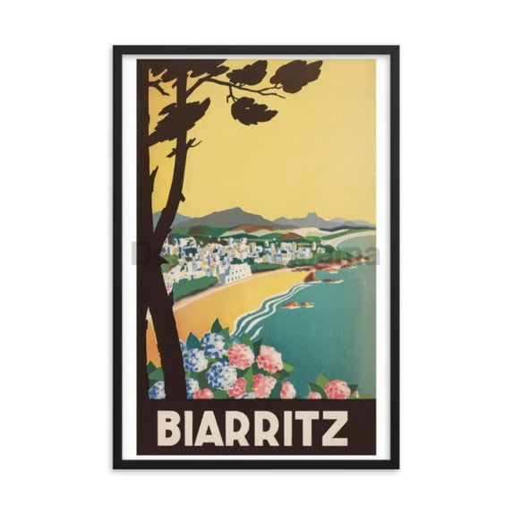 Biarritz, France 1935. Framed Vintage Travel Poster