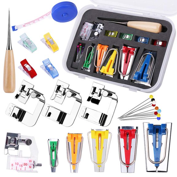 Bias Tape Maker Kit 5 Sizes with Sewing Accessories 1 Box