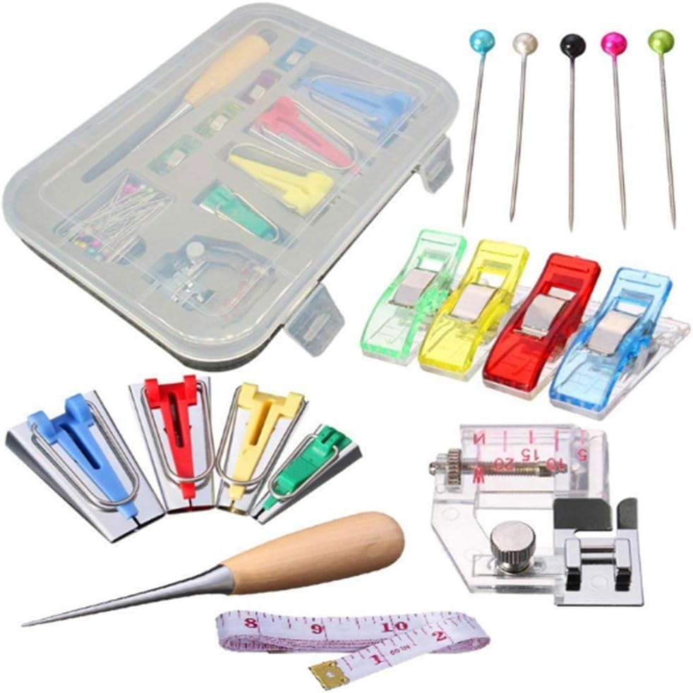Bias Tape Maker Kit, Bias Binding Maker Set with 4 Sizes Bias Tape
