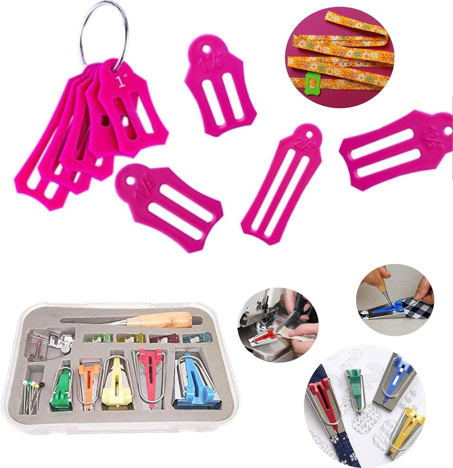 Bias Tape Maker Kits All 5 Sizes 6MM 9MM 12MM 18MM 25MM Binding Foot