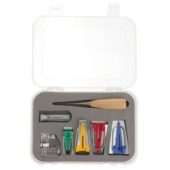 POPETPOP Quilting Sewing Kit with Bias Tape Maker, Awl Pin, and Assorted Colors for Fabric Binding and Craft Projects