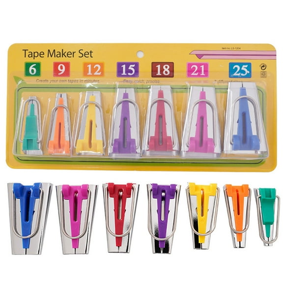 Bias Tape Makers 6/9/12/15/18/21/25mm Fabric Bias Tape Maker Tool Fabric Tape Maker Tool Set for Craft