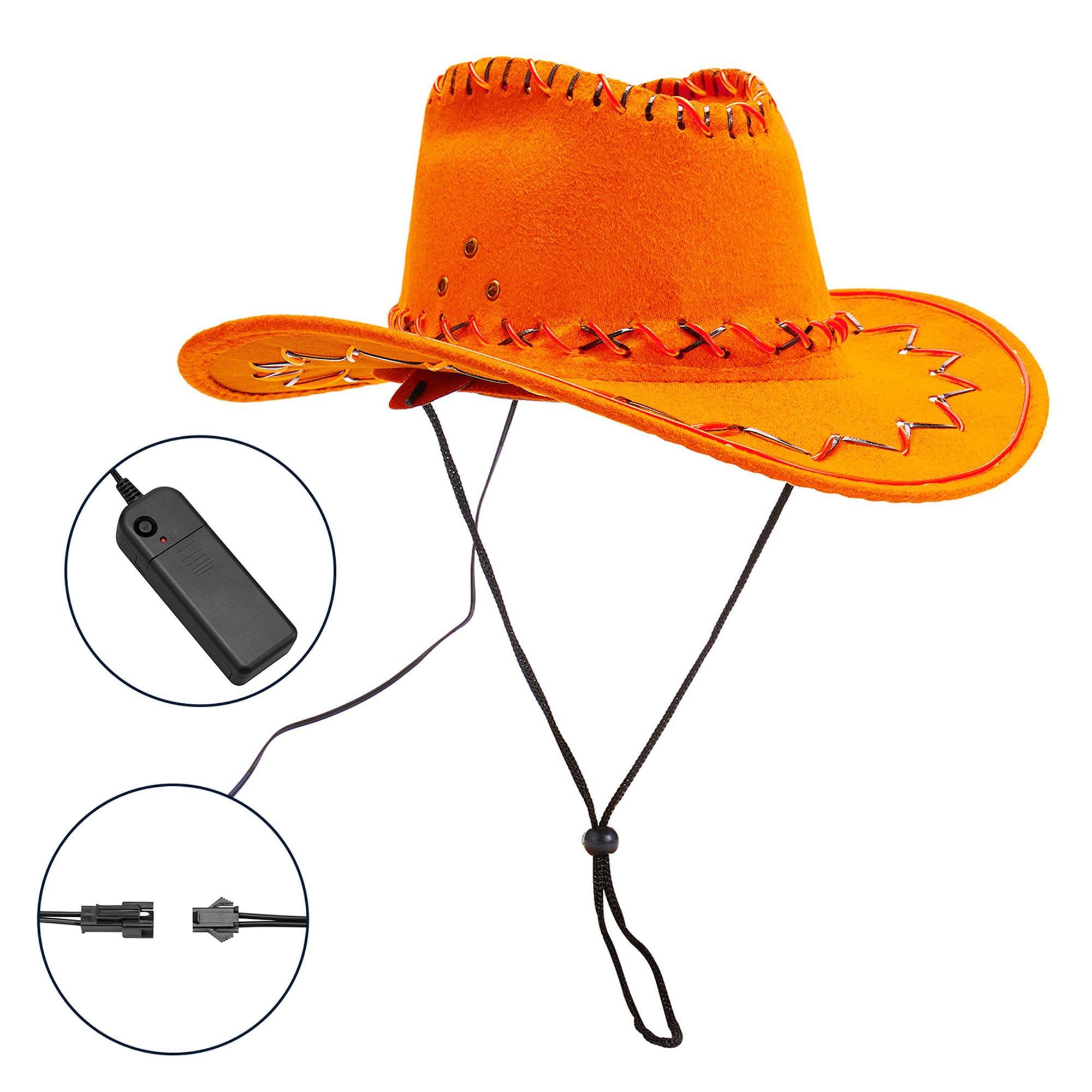 Biayxms Women Men Western Cowboy Hat Light up Cowgirl Hat for Wedding