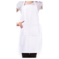 thumbnail image 1 of Bib Apron with Pockets Thicken Cotton Polyester Blend Cooking Kitchen Restaurant(white), 1 of 1