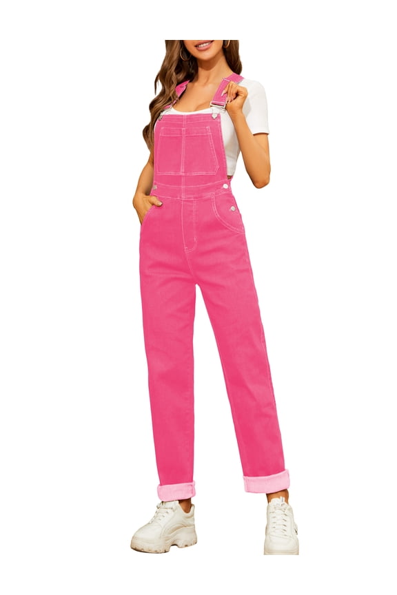 Bib Overalls for Women Fashion Jean Jumpsuit Adjustable Strap Coveralls