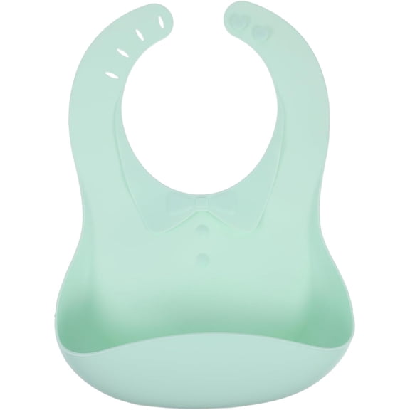 Bib with Pocket Bib with Catcher Comfortable and Adjustable for Easy Wipe Clean Food Grade Green