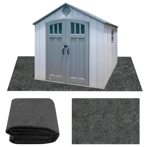 Bibana 10ft x 10ft Outdoor Storage Shed Mat, Waterproof & Non-Slip Flooring, Washable Pad for Patio Furniture, Carport, Garage, Workshop (Mat Only)