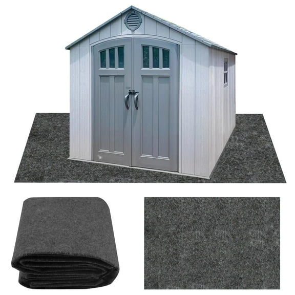 Bibana 10ft x 10ft Outdoor Storage Shed Mat, Waterproof & Non-Slip Flooring, Washable Pad for Patio Furniture, Carport, Garage, Workshop (Mat Only)