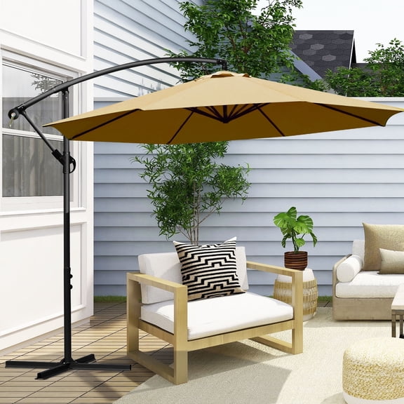 Bibana 10Ft Outdoor Adjustable Offset Cantilever Hanging Patio Umbrella