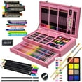 thumbnail image 1 of Bibana 145 Piece Deluxe Art Set, Wooden Art Box & Drawing Kit with Crayons, Oil Pastels, Colored Pencils, Watercolor Cakes, Sketch Pencils, Paint Brush, Sharpener, Eraser, Color Chart, 1 of 6