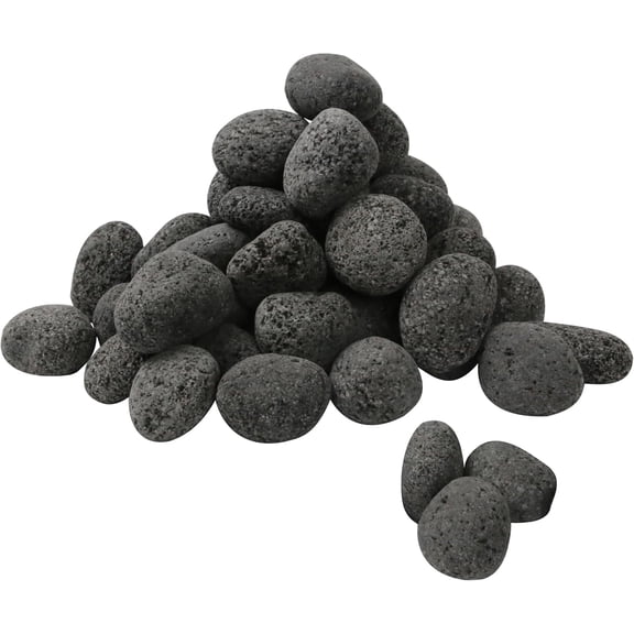 Bibana 17.8lbs Black Lava Rocks for Fire Pit, 1-2 Inch Natural Volcanic Stones for Gas Fireplaces & Propane Fire Pits, Decorative Lava Pebbles for Outdoor Patio, Garden & Indoor Use