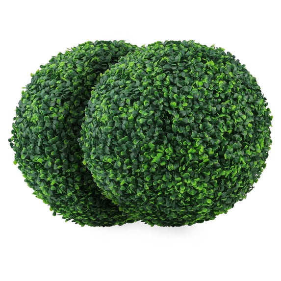 Bibana 2 PCS 10 inch 4 Layers Artificial Plant Topiary Ball Faux Boxwood Decorative Balls for Backyard, Balcony,Garden, Wedding and Home Décor